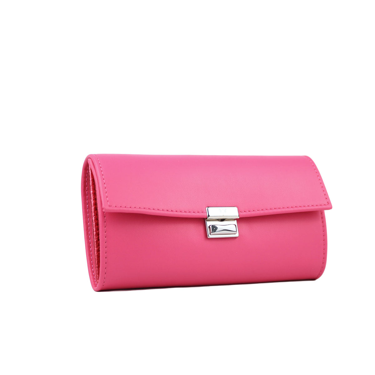 Ausgefallenes, hochwertiges Leder-Portemonnaie Elli Azalee in kräftigem Pink aus weichem Glattleder