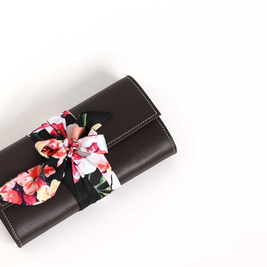 Tuch Blumen Schwarz Pink