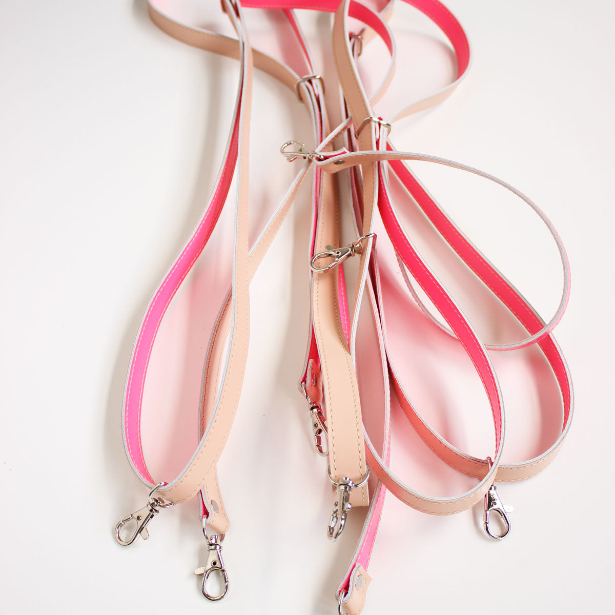 Riemen Natur Neon Pink