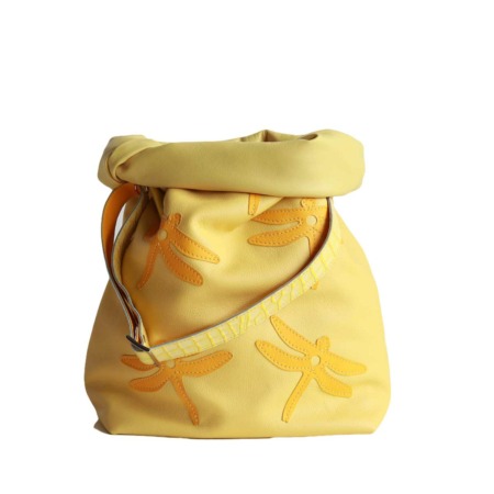 bohotasche hippie tasche echtleder gelb zitrone pina elfenklang